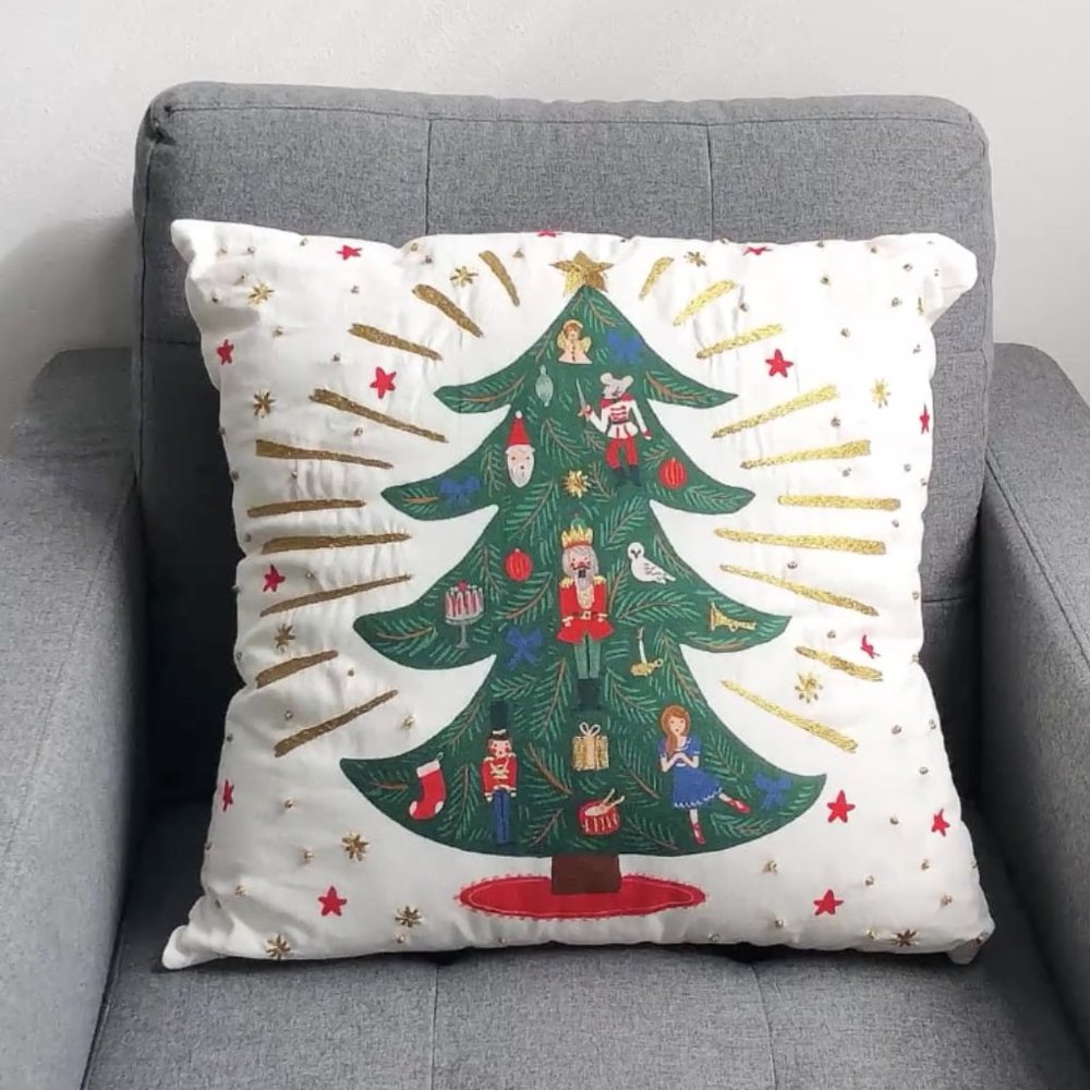 Anthropologie Rifle Paper Co. Nutcracker Pillow
